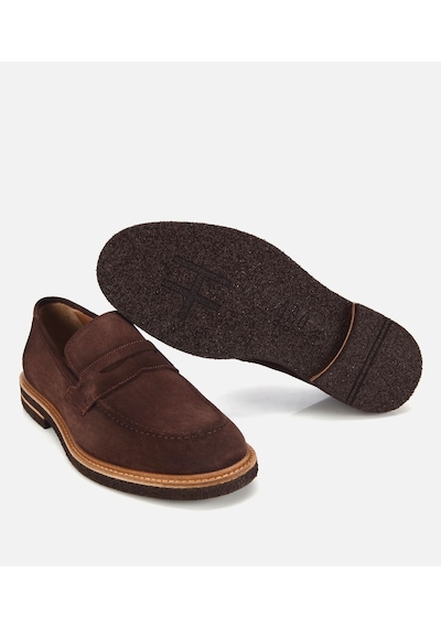 Hotiç Erkek Süet Deri Kahverengi Klasik Loafer