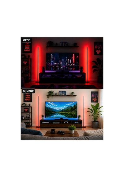 Neeko Nexus Rgb Stıck Led Lambader Full Renk Full Rgb Uzaktan Kumandalı Aydınlatma Sistemi Dimlenebilir