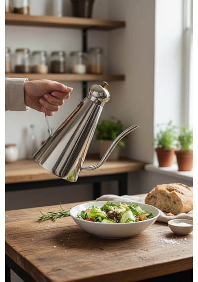 Akayev Aurea Paslanmaz Çelik Yağdanlık 1000ml Gümüş