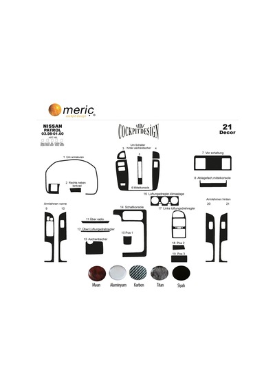 Meriç® Nissan Patrol Ön Torpido Kaplama 21 Parça 1998-2000 (530156882)