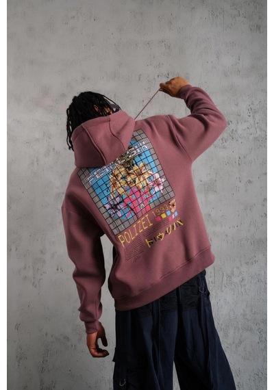 Ertaştrendstore Erkek 3 İplik Pamuklu Kapüşonlu Baskılı Cepli Oversize Sweatshirt Hoodie - Gül Kurusu Çok Renk Ertaştrendstore Erkek 3 İplik Pamuklu Kapüşonlu Baskılı Cepli Oversize Sweatshirt Hoodie - Gül Kurusu Çok Renk