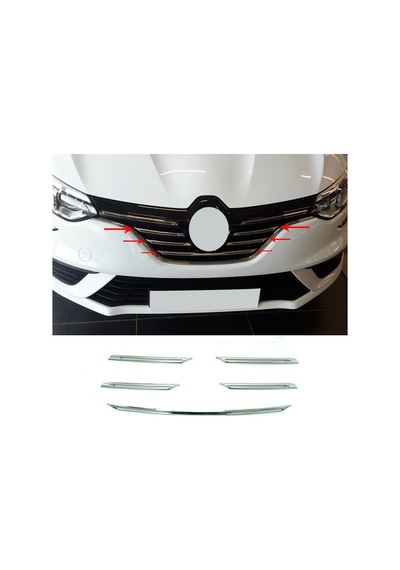 R. Megane 4 Sedan Krom Ön Panjur 5Prç 2016-2020 Arası P.Çelik