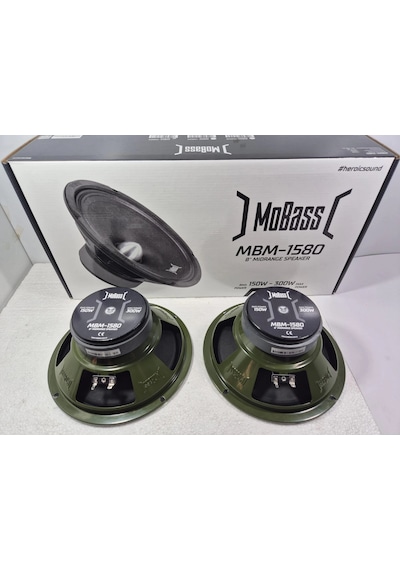 Mobass 20cm Midrange Mobass Mbm-1580 300w 150rms Midrange - Kurşun Göbek Pro Midrange