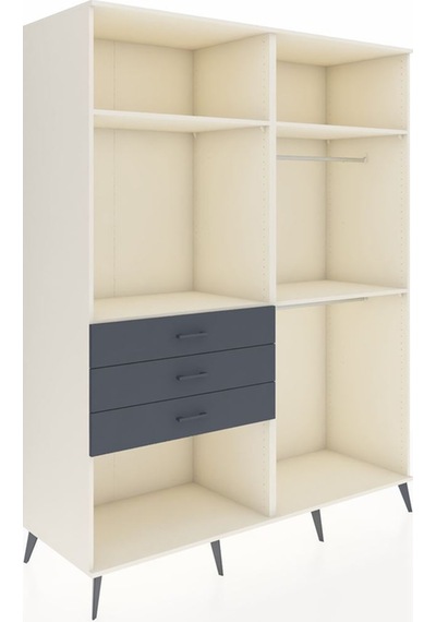 Kronos Gardrop 4 Raflı 3 Çekmeceli 2 Askılı 176x59x221 Aytaşı-aytaşı/antrasit Beyaz Kronos Gardrop 4 Raflı 3 Çekmeceli 2 Askılı 176x59x221 Aytaşı-aytaşı/antrasit Beyaz