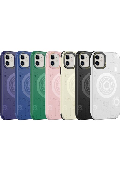 Apple Uyumlu iPhone 11 Mrn Wireless Şarj Özellikli Desenli Hot Kılıf-lacivert
