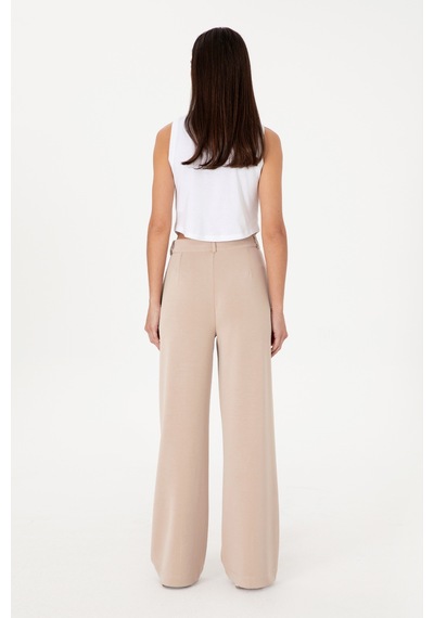 U.S. Polo Assn. Kadın Camel Modal Karışımlı Loose Fit Örme Pantolon 50300762-VR015