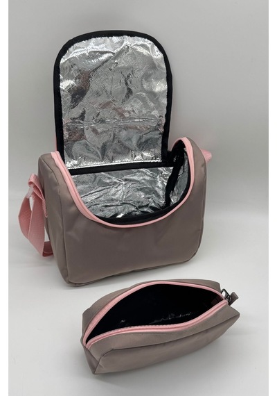 İlk Okul Çantası 3'lü Seti Unisex Çocuk İlkokul Çantası Gry-8010 Pudra-vizon Fuşya