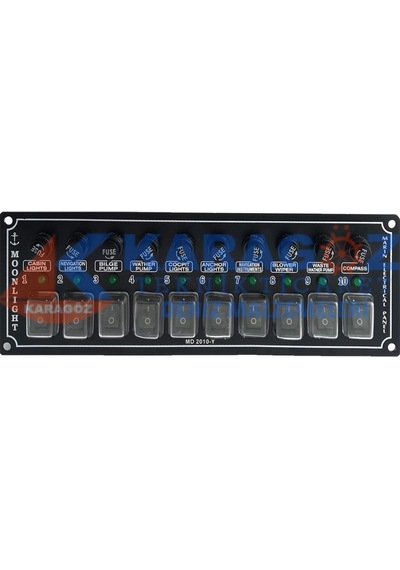 MOONLIGHT YATAY 10'LU SWITCH PANEL SİGORTALI