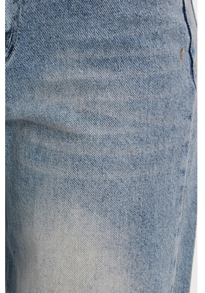 Tudors Kadın Relax Fit Rahat Kesim %100 Pamuk Cepli Geniş Paça Mavi Jean Kot Pantolon-50733