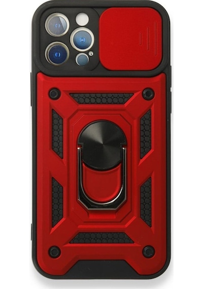 Apple Uyumlu iPhone 12 Pro Kılıf Tank Aramid Sürgülü Vega Yüzüklü (525875215)