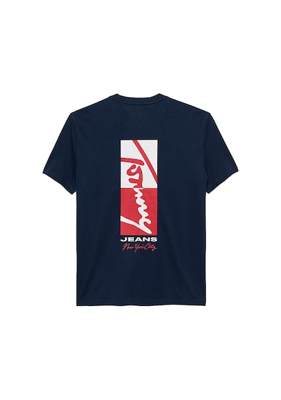 Tommy Hilfiger Tjm Reg Sıgn Block Ss Tee Ext Erkek Mavi T-shirt - Dm0dm22532