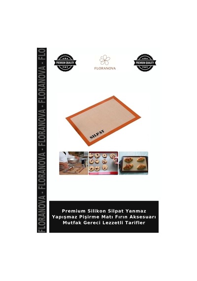Premium Silikon Silpat Yanmaz Yapışmaz Pişirme Matı Fırın Aksesuarı Mutfak Gereci Lezzetli Tarifler Belirtilmemiş