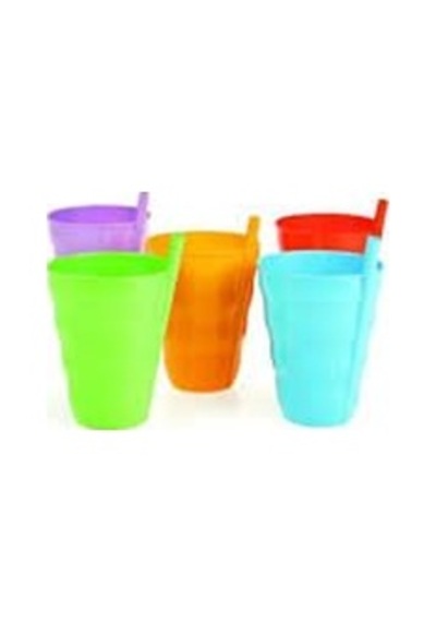 3lü Pipetli Bardak Go53/01559 Çok Renkli