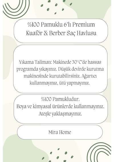 6 Lı Premium %100 Pamuklu Kuaför & Berber Saç Havlusu 50x90 Cm Gri