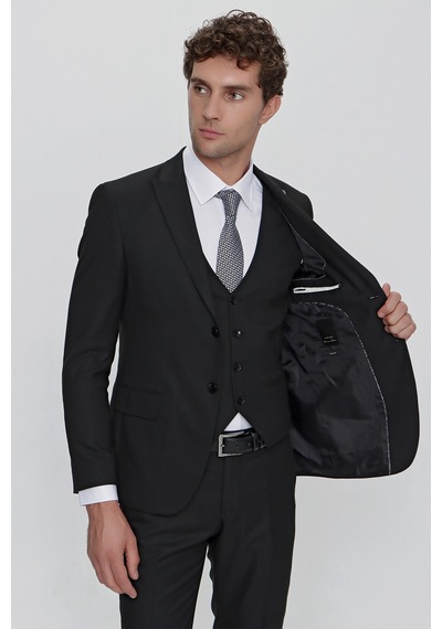 Morven Siyah Yelekli Jakarlı Slim Fit Dar Kesim 6 Drop Erkek Takım Elbise 99mc001002001 Siyah Morven Siyah Yelekli Jakarlı Slim Fit Dar Kesim 6 Drop Erkek Takım Elbise 99mc001002001 Siyah