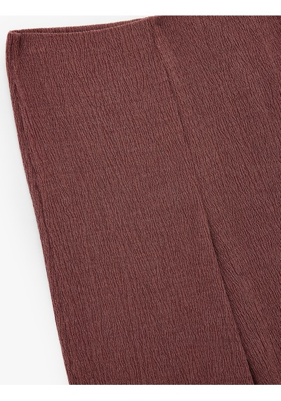 Koton Bürümcük Kumaş Slim Fit Uzun Düz Paça Pantolon Bordo 6wak40042ek Bordo