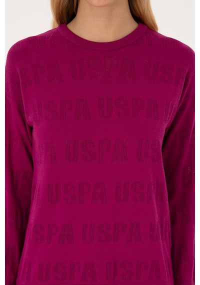 U.S. Polo Assn. Kadın Menekşe Bisiklet Yaka Kazak 50309651-VR037