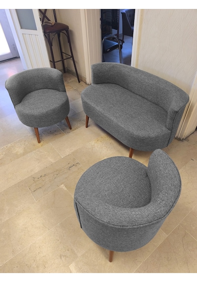 Azra Mobilya Sydney Çay Seti Koltuk Takımı Keten Kumaş 2+1+1 Ceviz Ayak Modern Salon & Ofis Takımı Açık Gri Açık Gri Azra Mobilya Sydney Çay Seti Koltuk Takımı Keten Kumaş 2+1+1 Ceviz Ayak Modern Salon & Ofis Takımı Açık Gri Açık Gri