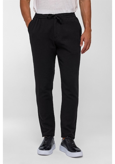 Süvari Siyah Slim Düz Jogger Pantolon