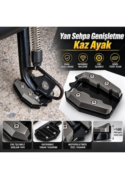Xmax 250/300 2018-2026 Yan Sehpa Ayaklık Genişletici Yükseltici Park Standı Titanyum Gri