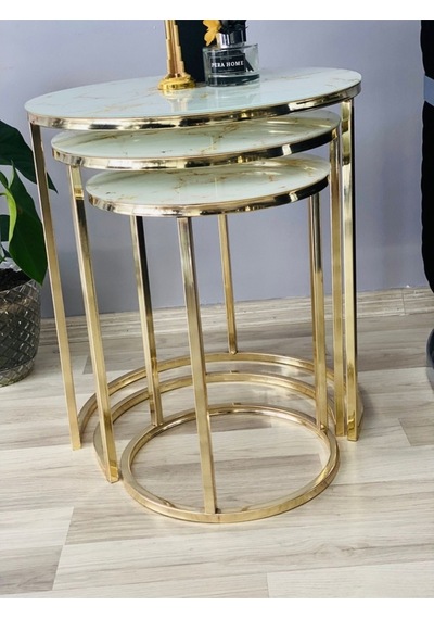 Ultra Premınıum 8 Mm Temper Glass Gold C Zıgon Sehpa