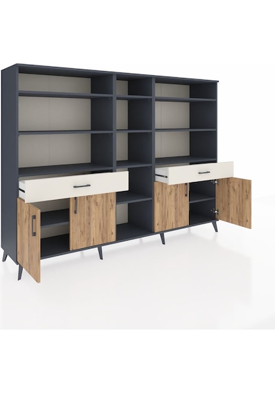 Hyperion Dolap 12 Raflı 2 Çekmeceli 4 Kapaklı 220x44x163 Antrasit Antrasit-çam/aytaşı Hyperion Dolap 12 Raflı 2 Çekmeceli 4 Kapaklı 220x44x163 Antrasit Antrasit-çam/aytaşı