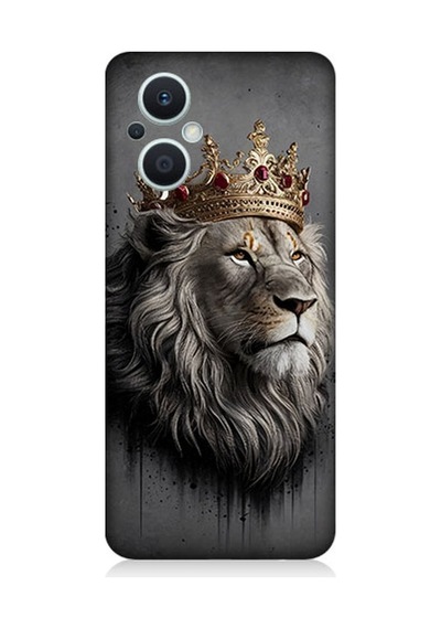 Oppo Reno 7 Lite 5g Uyumlu Kral Aslanın Gururlu Bakışı Desenli Silikon Kılıf Çok Renkli