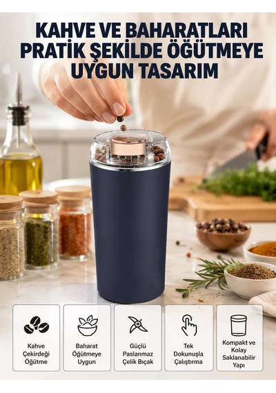 Yeni Nesil Kahve Ve Baharat Öğütücü Paslanmaz Çelik Kahve Değirmeni 1 Bilgisayar