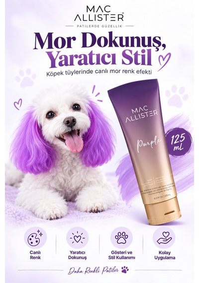 Mac Allister Kedi Köpek Tüy Boyası Mor Renkli 125 Ml