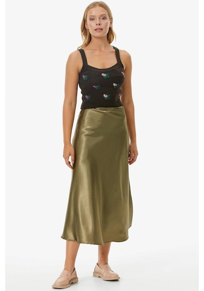 Sementa Çiçek Motifli Crop Triko Takım - Kahve 001