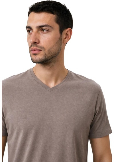 Arma Ar-ma Erkek V Yaka Tişört Baskisiz Basic Örme Kumaş Regular Fit %47 Modal %47 Pamuk %6 Likra 30/1 Penye Modal Full Likra Süprem Y31344473102 Vizon-v1