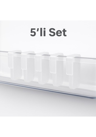 Lexroo Çok Amaçlı Buzdolabı Raf Ayırıcı 5 Li Set, Şeffaf Plastik Düzenleyici Aparat