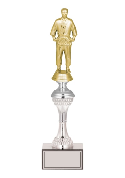 Odak Kupa - Figürlü Kupalar - Judo / Karate Figürlü Kupalar Fg-030 C - 34 Cm Altın - Beyaz