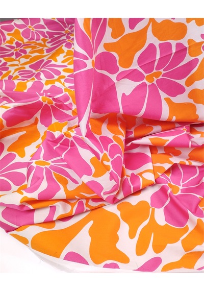 Pembe Gri Turuncu Renklerde Talalı İnce Pamuk Saten Kumaş Elbiselik & Eteklik 140x360cm-12546 Pembe,gri,turuncu