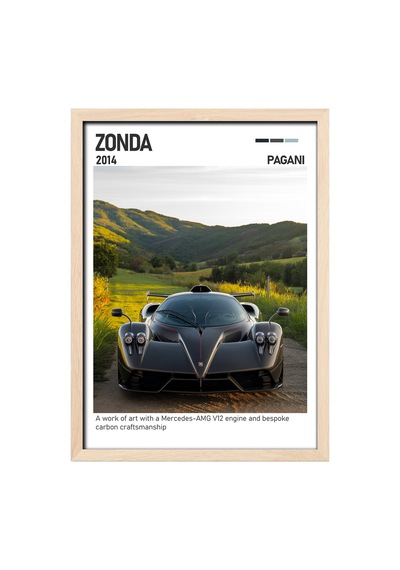 Zenvo St1 Ahşap Çerçeveli Poster Tablo Danimarka Hypercar Ahşap 01