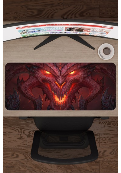 Diablo Kaymaz Dikişli Kauçuk Oyuncu Mousepad V2 - 70x30 Xl Gaming Mouse Pad Fare Altlığı