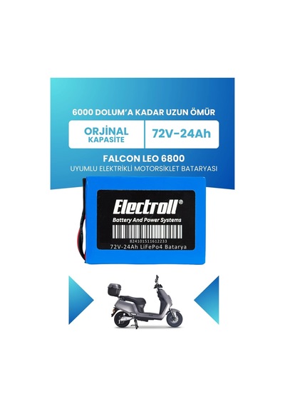 Falcon Leo 6800 Uyumlu Batarya Standart Kapasite Lifepo4 72v 24ah Elektrikli Motorsiklet Bataryası