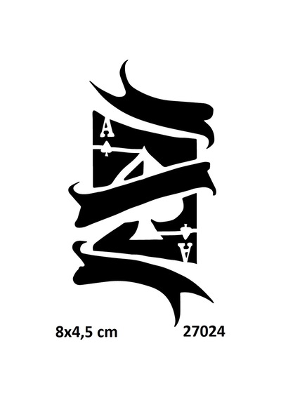 Airbrush Tattoo İskambil Kağıdı Yapışkanlı Stencil Süsleme Ve Boyama Kalıbı