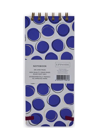 Episode Uzun Spiralli Dotty 100 Yp. Defter - Blue Circles Çok Renkli