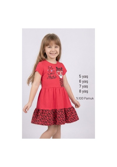 Ketbaby %100 Pamuklu Kız Çocuk Kırmızı Leopar Desenli Elbise 5-8 Yaş Yazlık Konfor Serisi Kırmızı Kırmızı Ketbaby %100 Pamuklu Kız Çocuk Kırmızı Leopar Desenli Elbise 5-8 Yaş Yazlık Konfor Serisi Kırmızı Kırmızı
