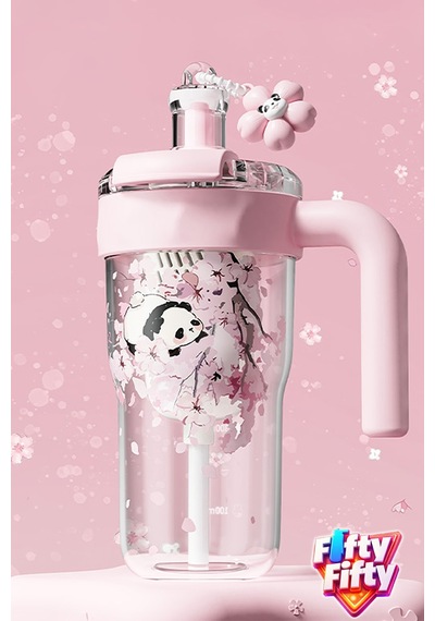 Dıller 860 Ml Pipetli & Rahat İçim Çift Kullanım Tritan Su Matarası Suluk -ffd860ml3renk Pembe