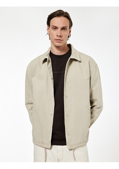 Koton Pamuklu Cepli Bel Detaylı Gömlek Yaka Düğmeli Yıkamalı Oversize Jean Ceket Bej 6wam50002nd Ekru Koton Pamuklu Cepli Bel Detaylı Gömlek Yaka Düğmeli Yıkamalı Oversize Jean Ceket Bej 6wam50002nd Ekru