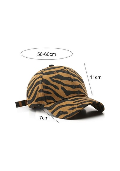 Valkyrie Kahverengi Zebra Desenli Kadın Şapka Ayarlanabilir Baseball Cap Pamuk Günlük Spor Şapka