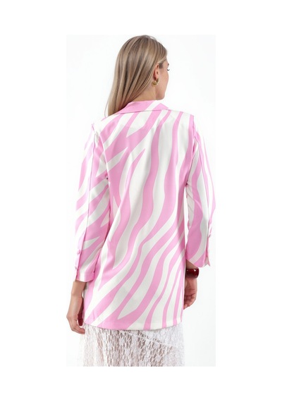 Hiccup Msn Uzun Zebra Desenli Blazer Çok Renkli
