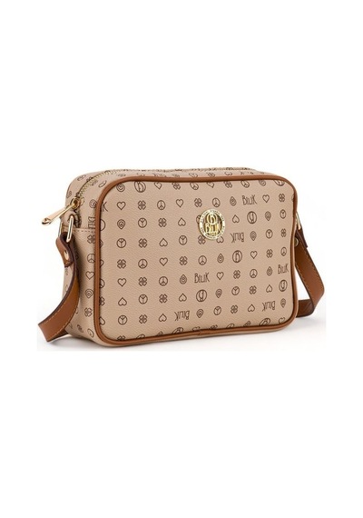 Bilik Deri Monogram Açık Vizon/taba Kadın Çapraz Askılı Çanta Nv 001