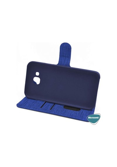 Samsung Galaxy M30s İçin Kılıf Fabric Book Wallet Lacivert Galaxy M30s İle Uyumlu Kılıf - Lacivert Çok Renkli