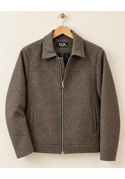 Classics Men Claassics Men Erkek Oversize Kısa Kaşe Kaban Ceket - 7794 Kahverengi