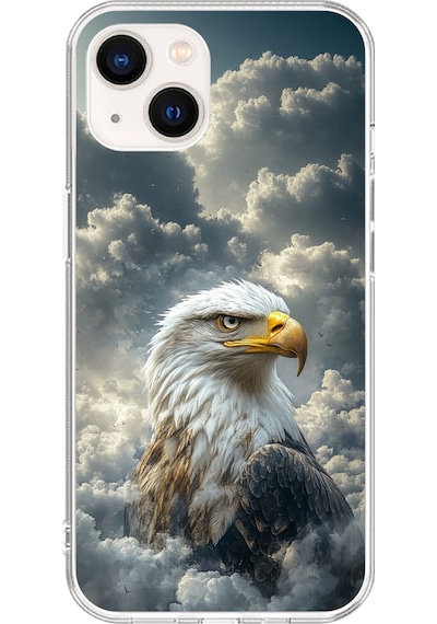Apple Uyumlu iPhone 15 Plus Şeffaf Kılıf Kartal Tasarımlı