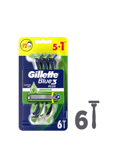Gillette Blue 3 Plus Sensitive Kullan At Erkek Tıraş Bıçağı 6'lı Gillette Blue 3 Plus Sensitive Kullan At Erkek Tıraş Bıçağı 6'lı