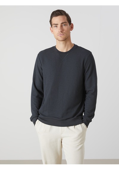 Lcwaıkıkı Classic Antrasit Bisiklet Yaka Uzun Kollu Erkek Sweatshirt